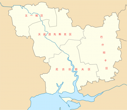 尼古拉耶夫州行政区划图