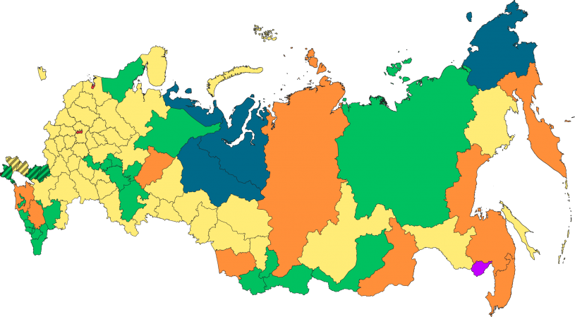 俄罗斯联邦主体地图（2022年9月）