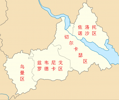 切尔卡瑟州行政区划图